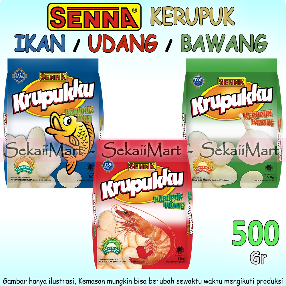 

SENNA KRUPUKKU Udang / Ikan / Bawang - SENA Kerupuk 500g