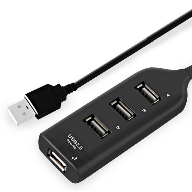 GS8 Cabang Usb Hub USB Hub 2.0 4 Port Portable HB300004 Black