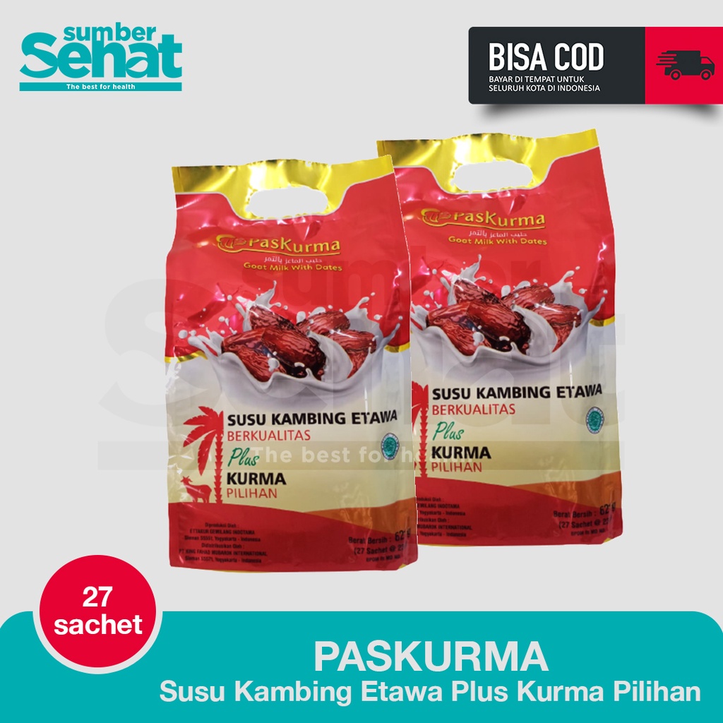 

Susu Kambing Etawa Plus Kurma Pilihan Paskurma Susu kambing murni bubuk platinum 27 sachet