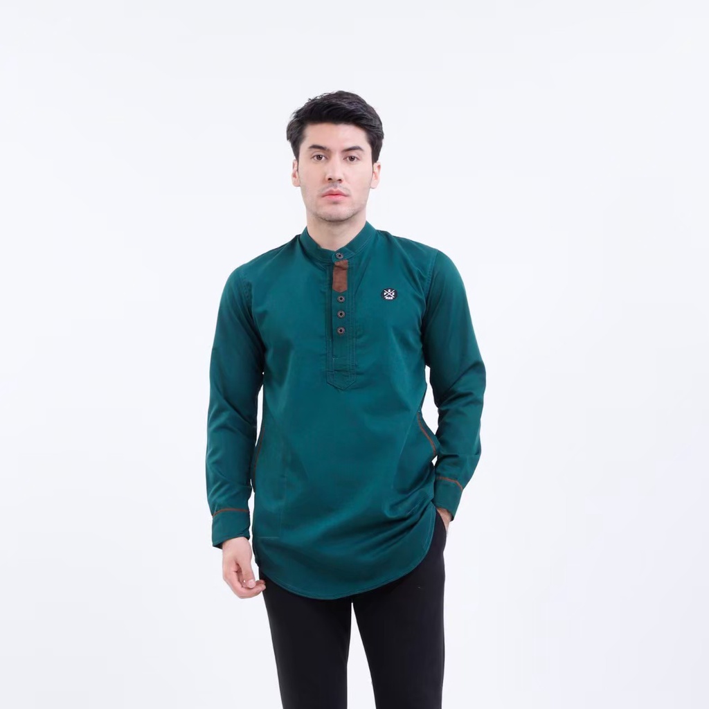 PROGRESS MAN baju koko pria lengan panjang koko kurta pangsi kemeja koko pria lengan panjang koko kurta pangsi baju kurta pangsi dewasa logo bordir Wardah P4N9S109