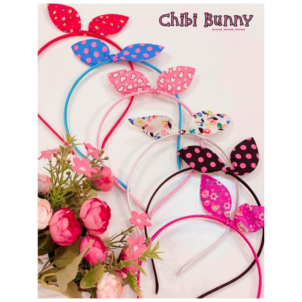 Vinztstore -Bando Korea Bando Rambut Pita Bando Bunny Chibi Headband Fashion Wanita Korea