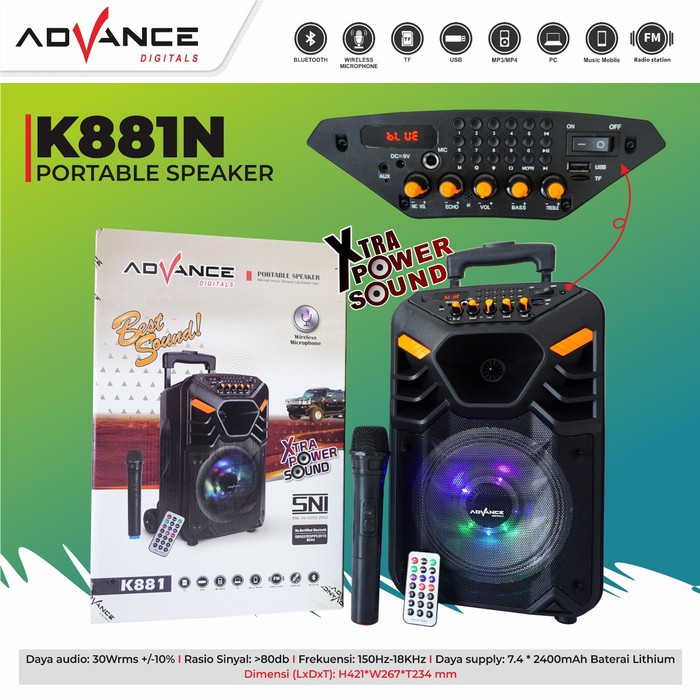 SPEAKER BLUETOOTH +MIC +REMOTE  ADVANCE K-881N