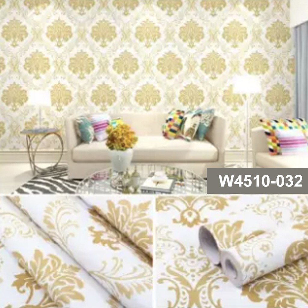 BISA COD Wallpaper Kamar MOTIF BATIK Sticker Walpaper Dinding Dekorasi PREMIUM QUALITY 45cm x 1mtr