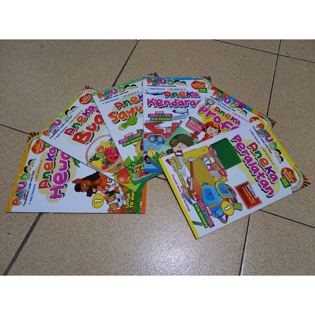 Paket Buku mewarnai anak PAUD Buku Seri Mewarnai Kreatif (Isi 6 Buku)