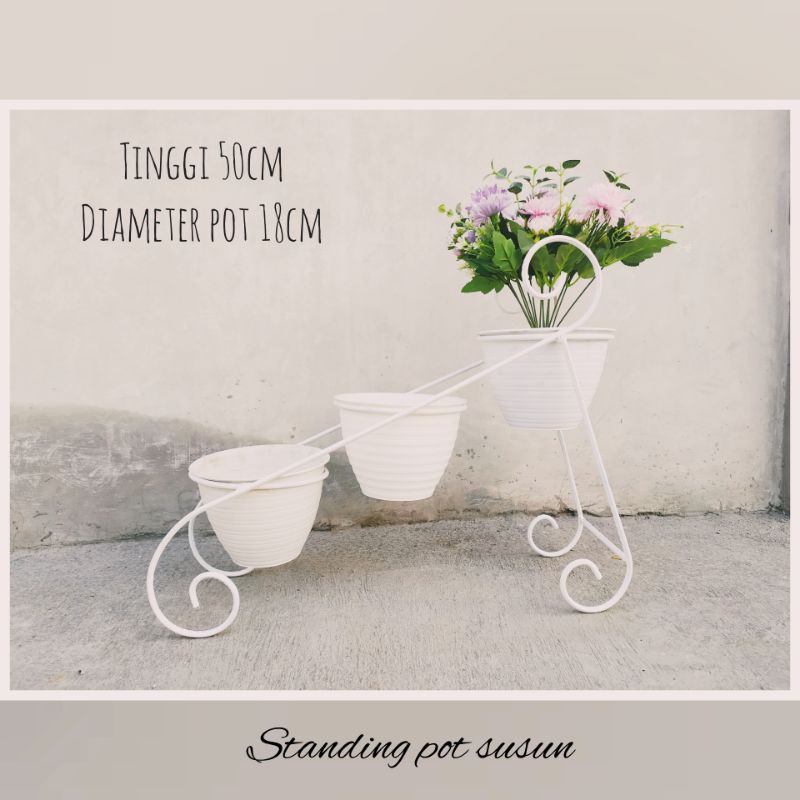  Standing  pot  susun isi 3 include pot  tawon 3pcs Shopee 