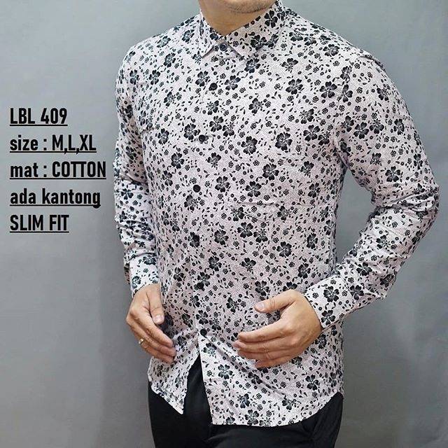 BAJU BATIK PRIA SLIM FIT MODERN DAN KEMEJA SLIMFIT MEWAH LENGAN PANJANG MIX CLOTHING LBL 409