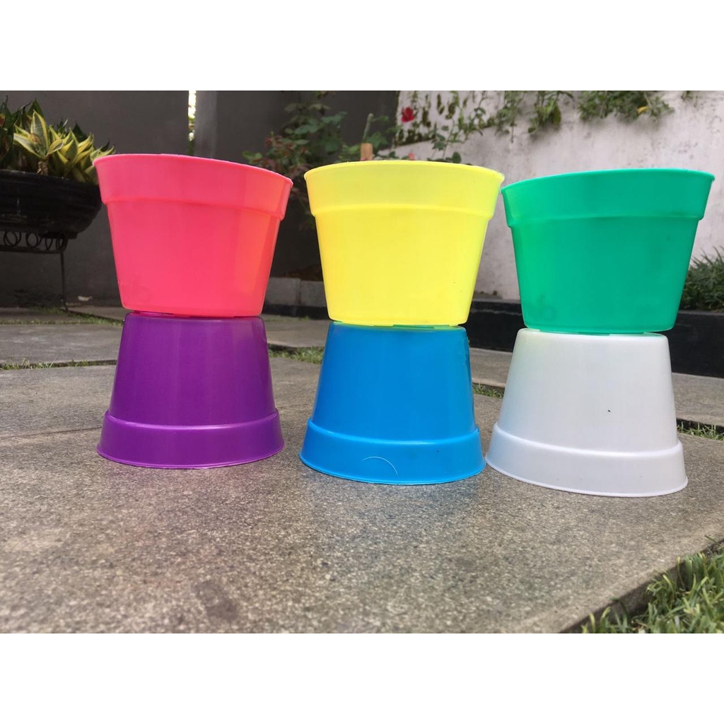 Pot Tanaman uk 10 warna warni