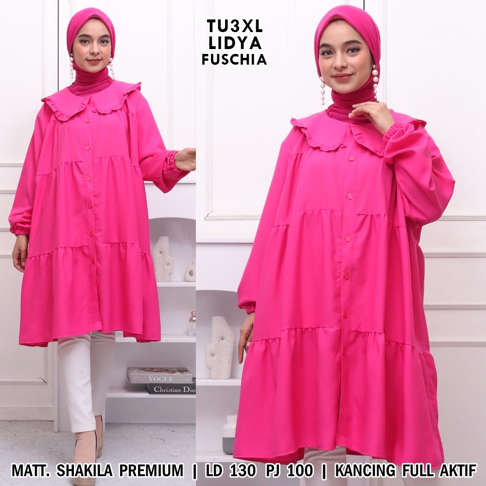 BIGCLO - (COD) LD 130cm Tunik Jumbo 3XL TU3XL2 Atasan Wanita Muslim Lengan Panjang