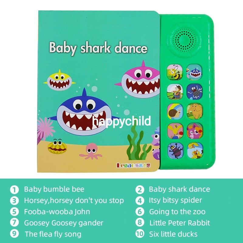 ready Original pinkfong sound book audio buku/favourite songs baby shark songs happychild