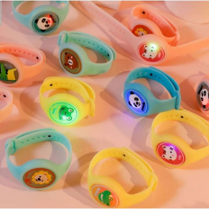 Gelang Anti Nyamuk anak bayi karakter dengan lampu led