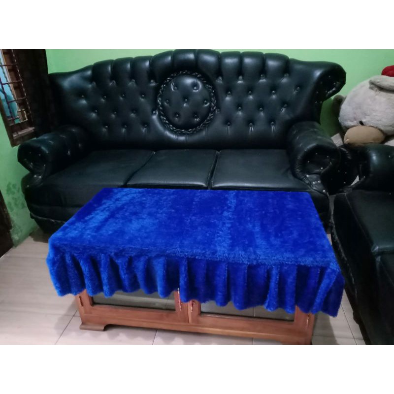 Taplak meja tamu/taplak meja bulu/taplak meja rumbai/taplak meja renda
