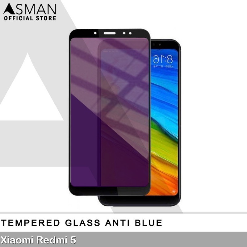 Tempered Glass Blue Light Full Lem Xiaomi Redmi 5 Anti Radiasi Screen Protector