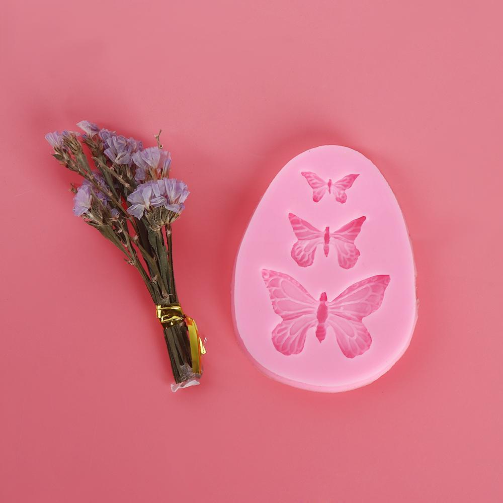 Solighter 3-lubang 3D Butterfly New Alat Dekorasi Sugarcraft Silikon