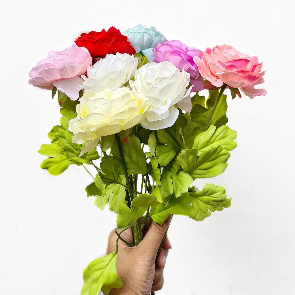 Bunga Mawar Plastik Satu Tangkai Artificial Big Rose Palsu - AF06