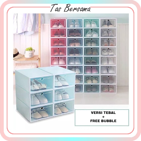 Kotak Sepatu Plastik Tebal Serbaguna dengan Penutup PVC Murah MIKA Produk Import 438