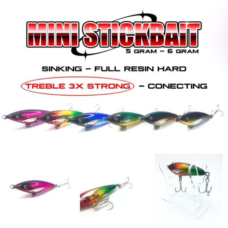 Umpan Casting Lure Mini Stickbait Sinking 5gr - 6gr Ultralight Fishing