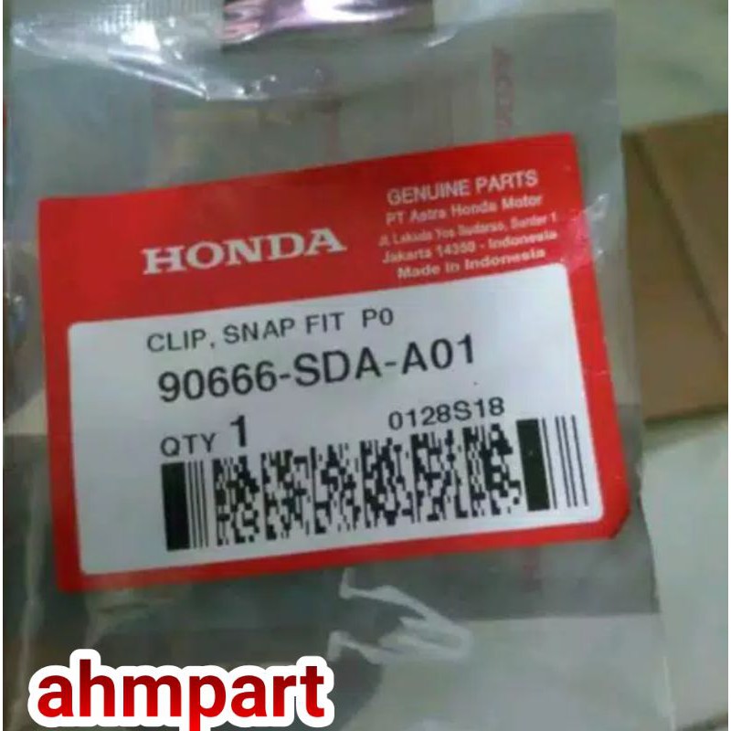90666-SDA-A01 Clip Jepit Cover Motor- Clip Snap Fit