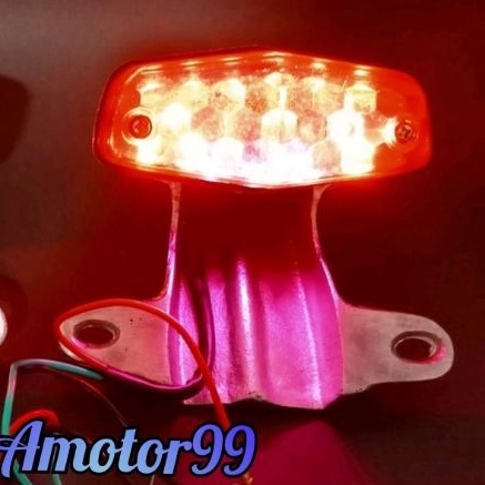 LAMPU STOP STOPLAMP CB 100 125 DIAMON BOLAM LED KECIL SET PANGKON CB V80 CROM UNIVERSAL CB 100 RX KI