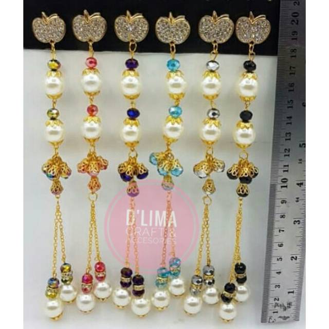 Bross Dagu Juntai Mutiara | Bross Juntai Panjang Kekinian