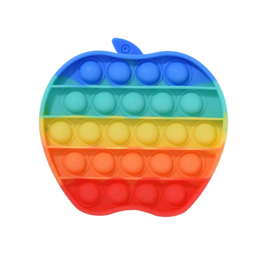 [TOKO BEST SHOP]Ready Stock mainan pop it murah popit Pop Its Square rainbow multicolor Fidget Toy Push bubble Pengh-APPLE RAINBOW