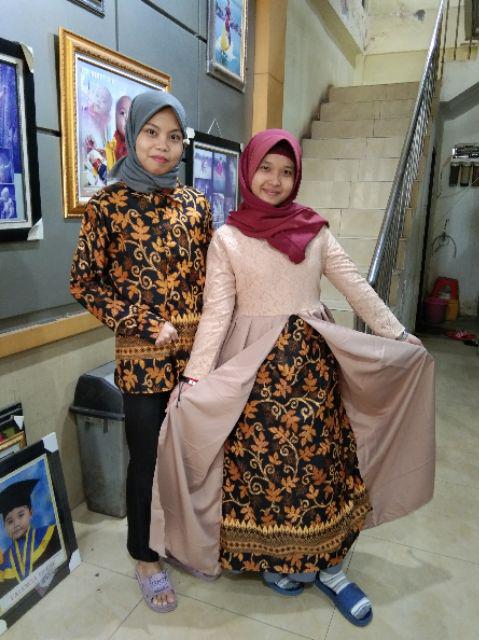 Cp Sarwendah Couple Sarwendah Gamis Brukat Batik