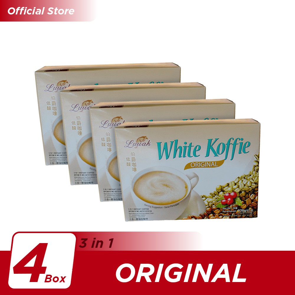 Promo Harga Luwak White Koffie Original per 5 sachet 20 gr - Shopee