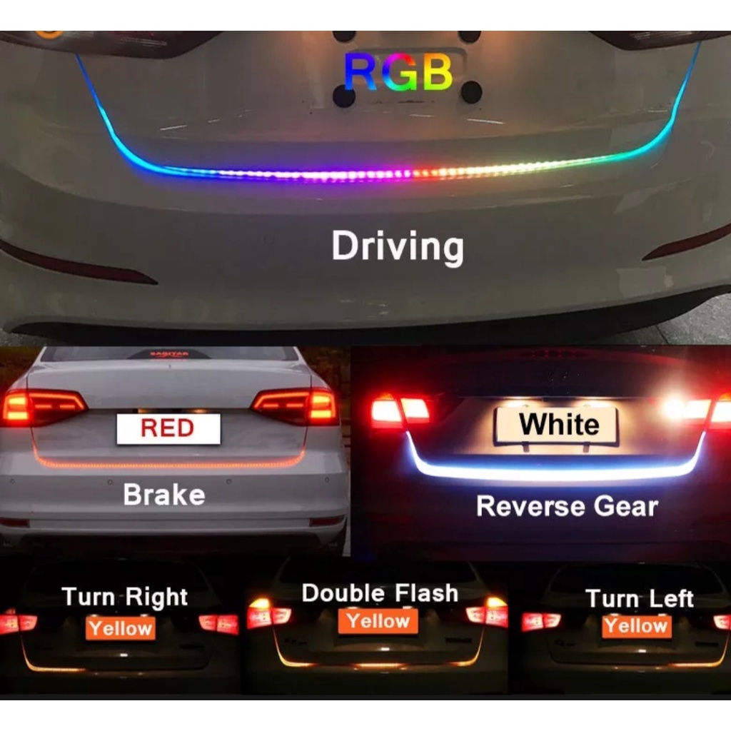 Lampu LED Bagasi Mobil/Lampu Rem RGB/Lampu Belakang Mobil/Bus/LED Strip Rainbow 12v