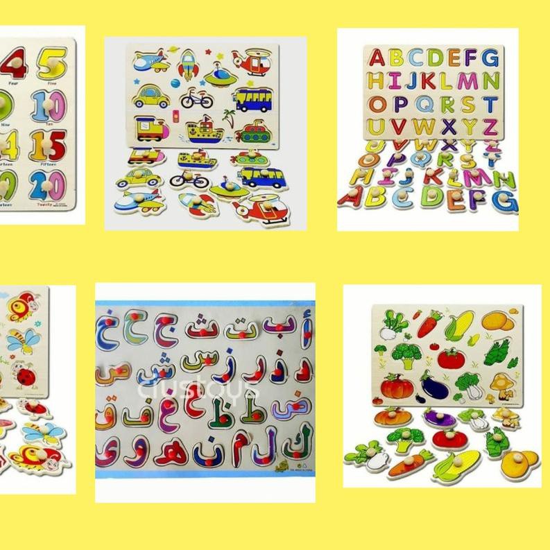 ♨ Mainan Pazel Pazzel Puzzle Kayu Game Huruf Angka Hewan Buah Kendaraam Edukasi Edukatif Anak ™