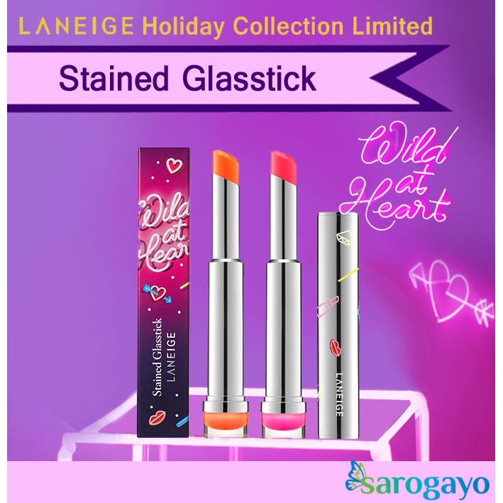 [Sarogayo] READY STOCK Laneige Holiday Stained Glasstick Wild at Heart LIMITED Lipstik Lip Bar