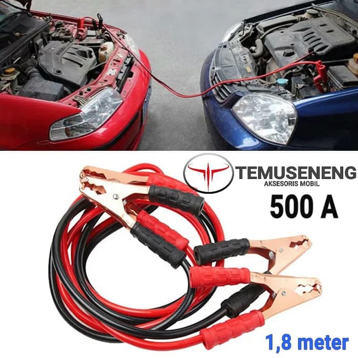 Set Kabel Jumper Aki Mobil 500A 1,8 Meter Kabel Jamper Pancing Booster Accu Starter