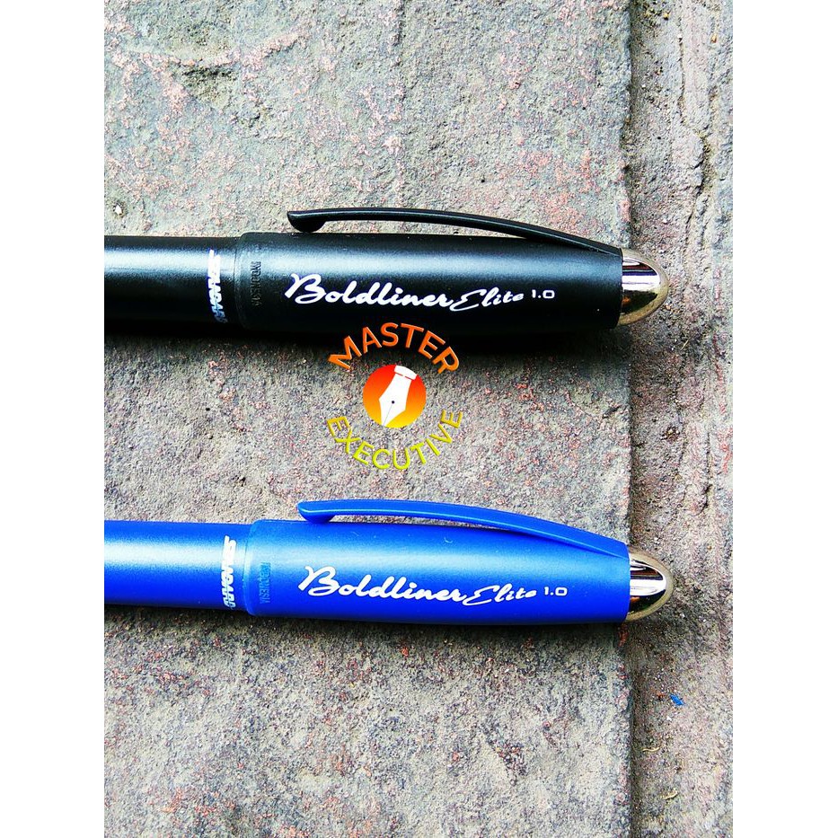 [Buah] Standard BoldLiner Elite 1.0 Pulpen Tanda Tangan Hitam Biru