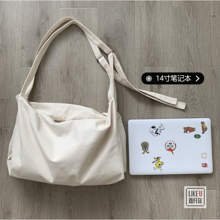 PEAKY Slingbag Tas Selempang Bahu Kanvas Wanita Pria Remaja Polos Vintage Sekolah Bag kuliah Korean Style Aesthetic Chikoisme (RSL)