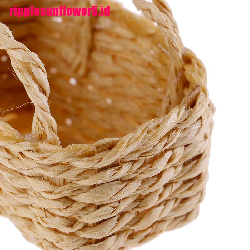 Miniatur Keranjang Rotan Hand woven Untuk Rumah Boneka 1 / 12