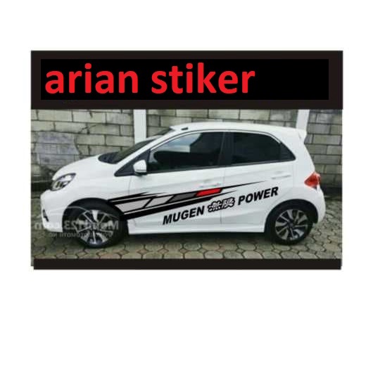 Stiker Striping Mugen Power Stiker Body Samping Mobil Aya Agya Jazz Brio Terbaru