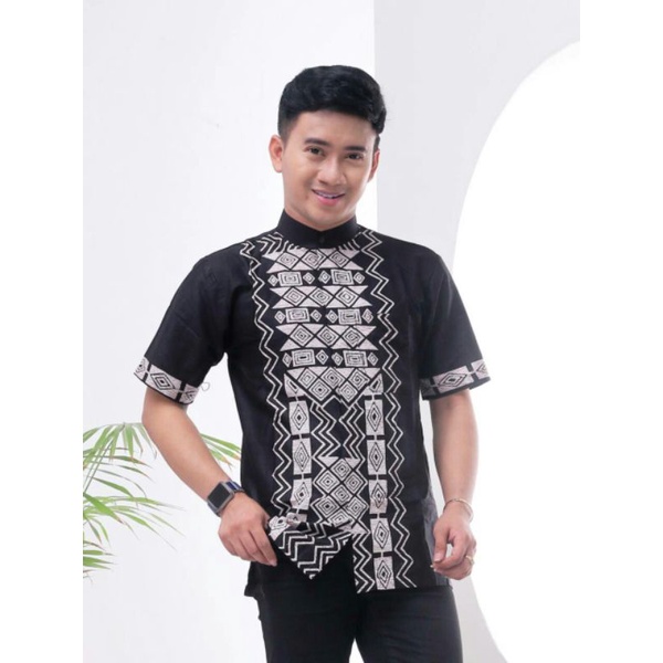Koko Batik Pria Modern Batik Lengan Pendek Batik Koko