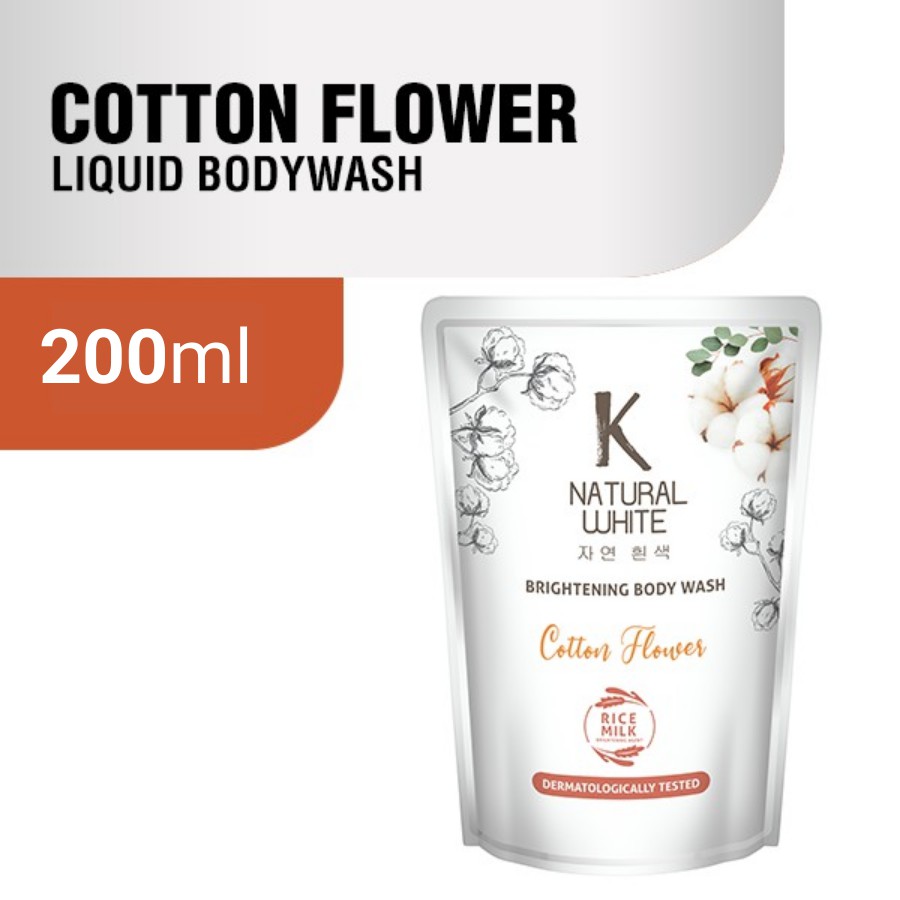 [Gift] K Natural Bodywash White Cotton Flower Pouch 200ML