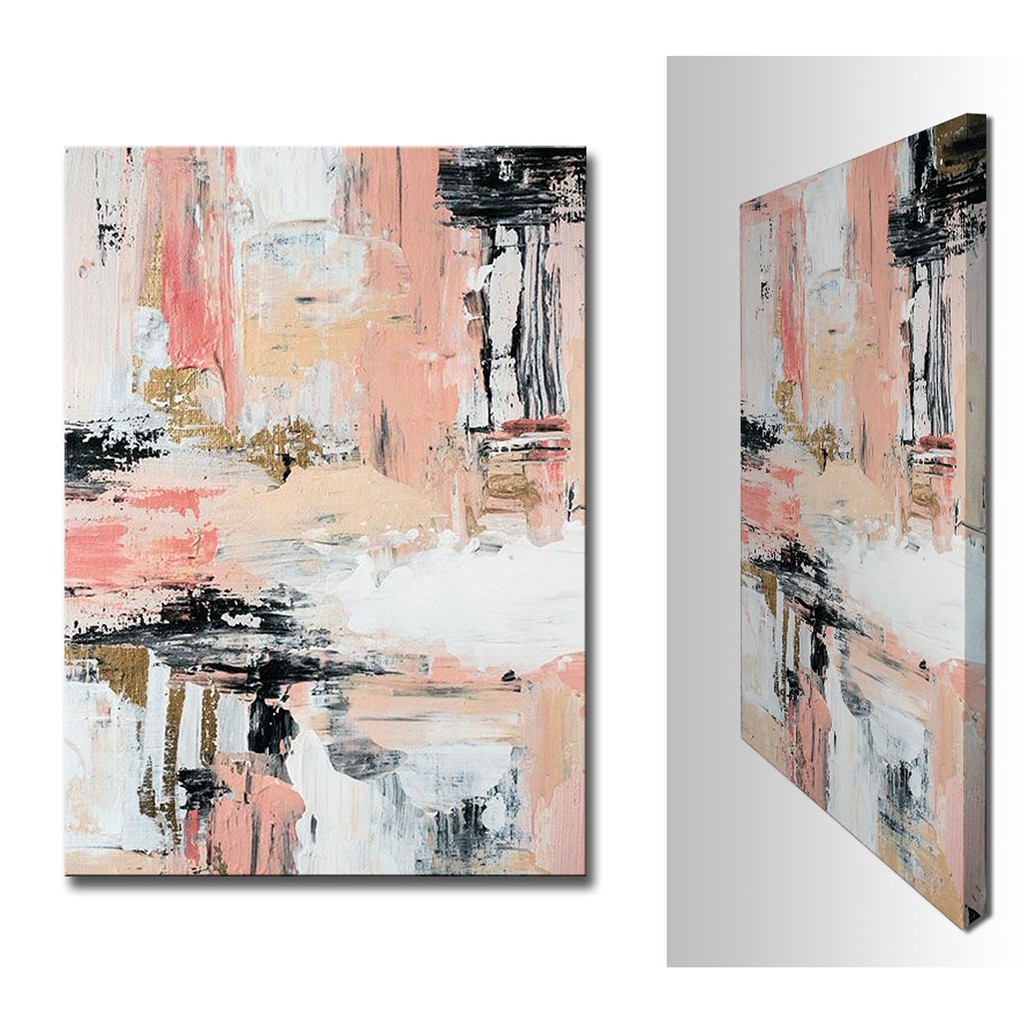 Lukisan Canvas Printing Motif Warna Abstrak 42 30 Cm Sudah Termasuk Spanram Shopee Indonesia