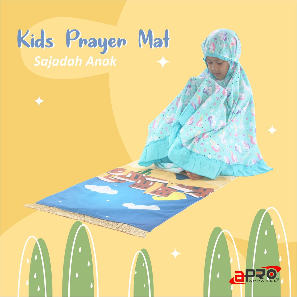 Sajadah Anak Premium Empuk Elegan Motif Printing Sejadah Prayer Mat Anti Slip Original Apro Apparel