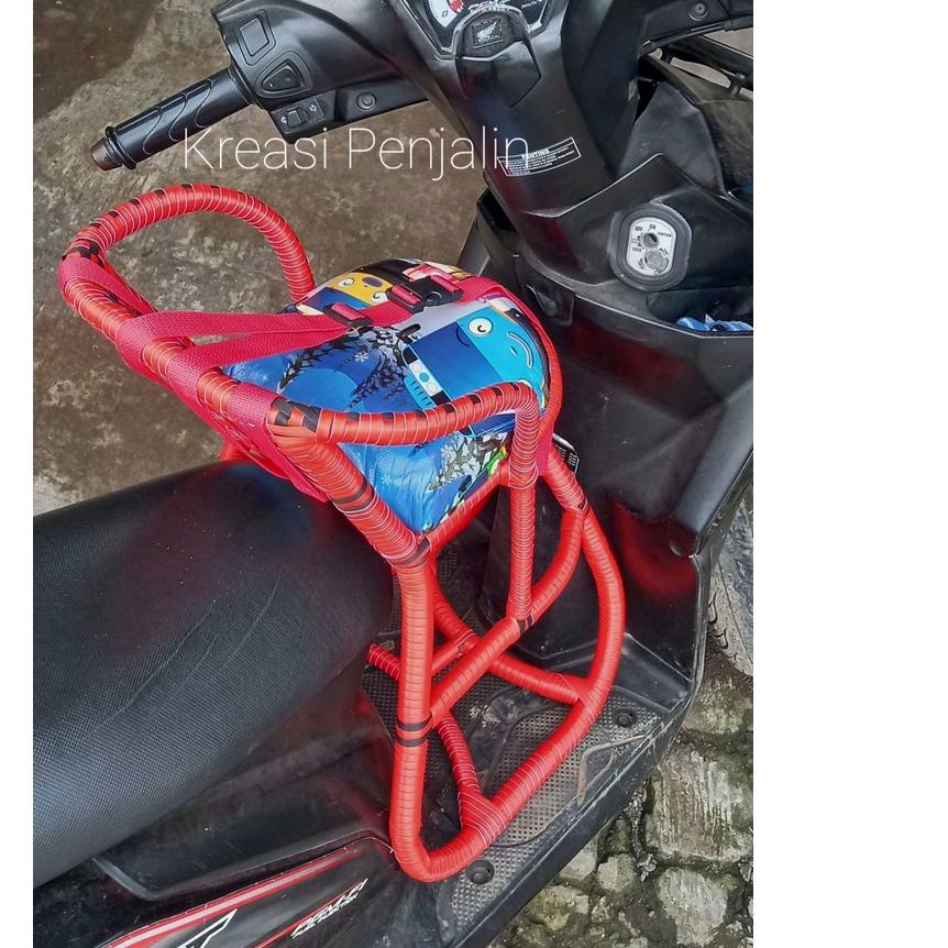 ➡️ Kursi Boncengan Anak Motor Matic Full Anyam Free Sabuk / Dudukan Anak Motor Matic / Kursi matic A