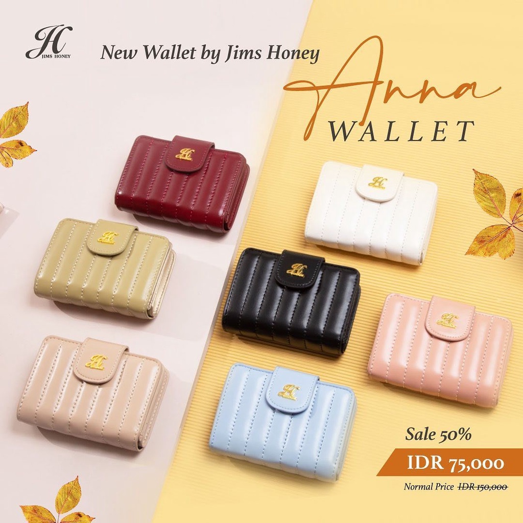 Anna Wallet Dompet Kartu / Dompet Lipat Jims Honey