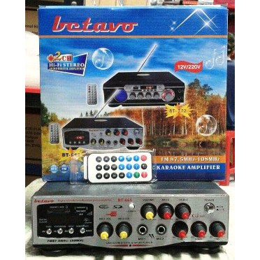Mini Ampli 2ch Betavo BT 665 BT 665 Amplifier AC DC FM AUX MP3 USB MMC Terbaik