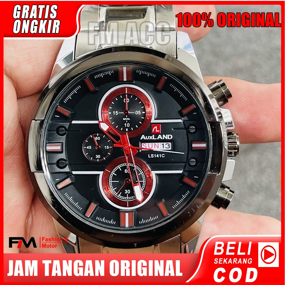 (GRATIS BOX) Jam Tangan Pria  Murah Auxland Keluaran  Terbaru-Merah