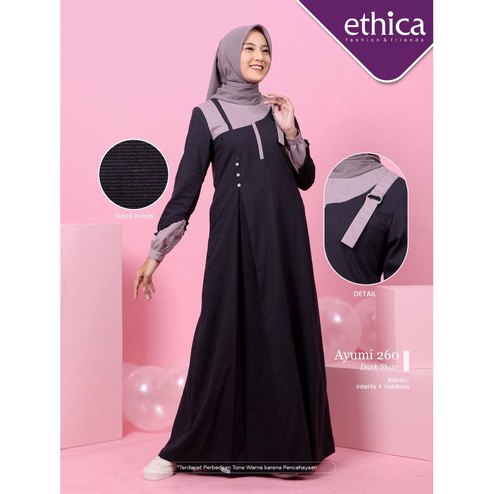 DRESS ONLY ETHICA ORIGINAL AYUMI 260 DARK SLATE AYUMI 260 EUCALYPTUS (DO) GAMIS DEWASA GAMIS TRENDY 