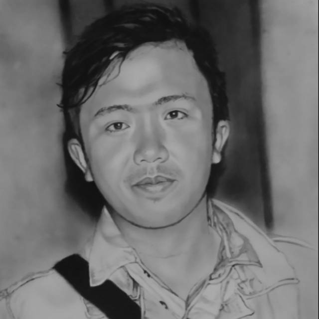 Sketsa wajah, lukisan, kado ulang tahun. Hiasan rumah