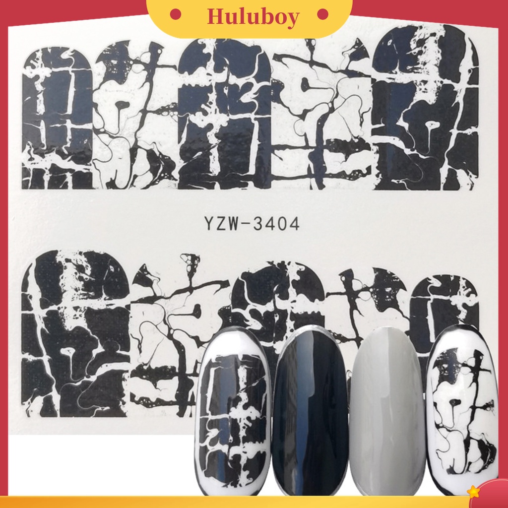 Huluboy Huluboy♡ Stiker Kuku Motif Geometri Warna-Warni Untuk Nail Art