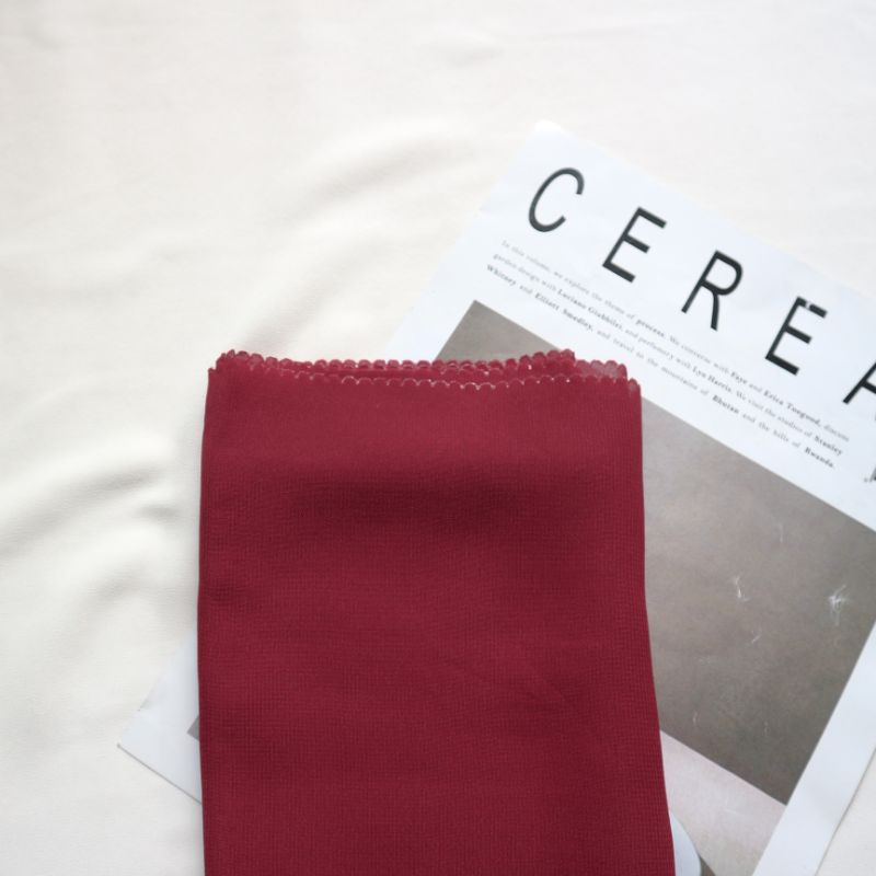 Bella Square Lasercut premium | hijab potton lasercut | pollycotton-LC maroon