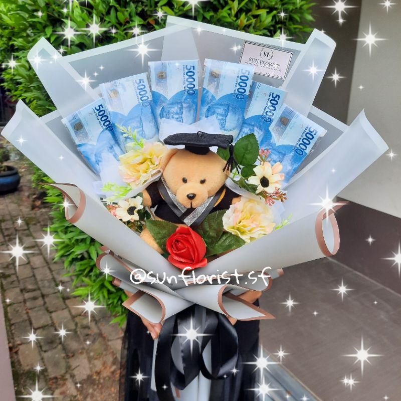 BUKET BONEKA WISUDA | BUKET BONEKA UANG | BUKET BONEKA MINI | MONEY BUKET | BUKET UANG | BUKET BUNGA