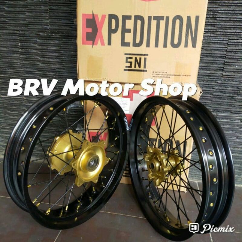 Sepaket Velg Expedition Honda Crf 150L Tromol Ori - SuperMoto CRF Ring 17