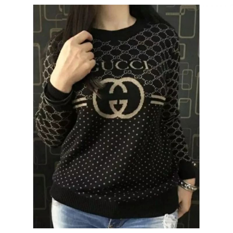 Baju Rajut Motif Import Brand Real pict, Rajut Motif Brand Kekinian