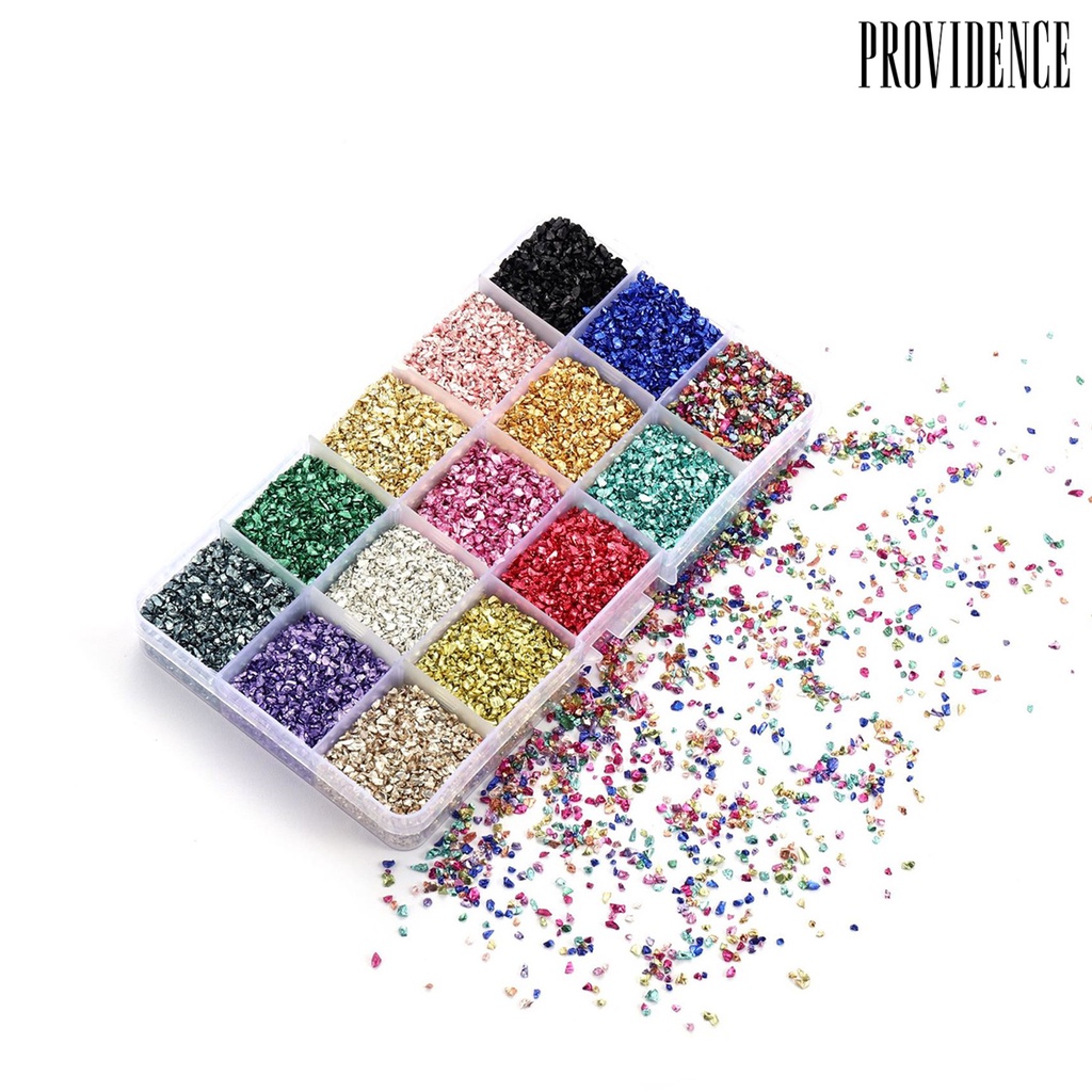 Providence 1 Box Nail Rhinestones Nail Art DIY Decoration Faux Crystal Nail Fragment Glitter Color Sequins for Home Use